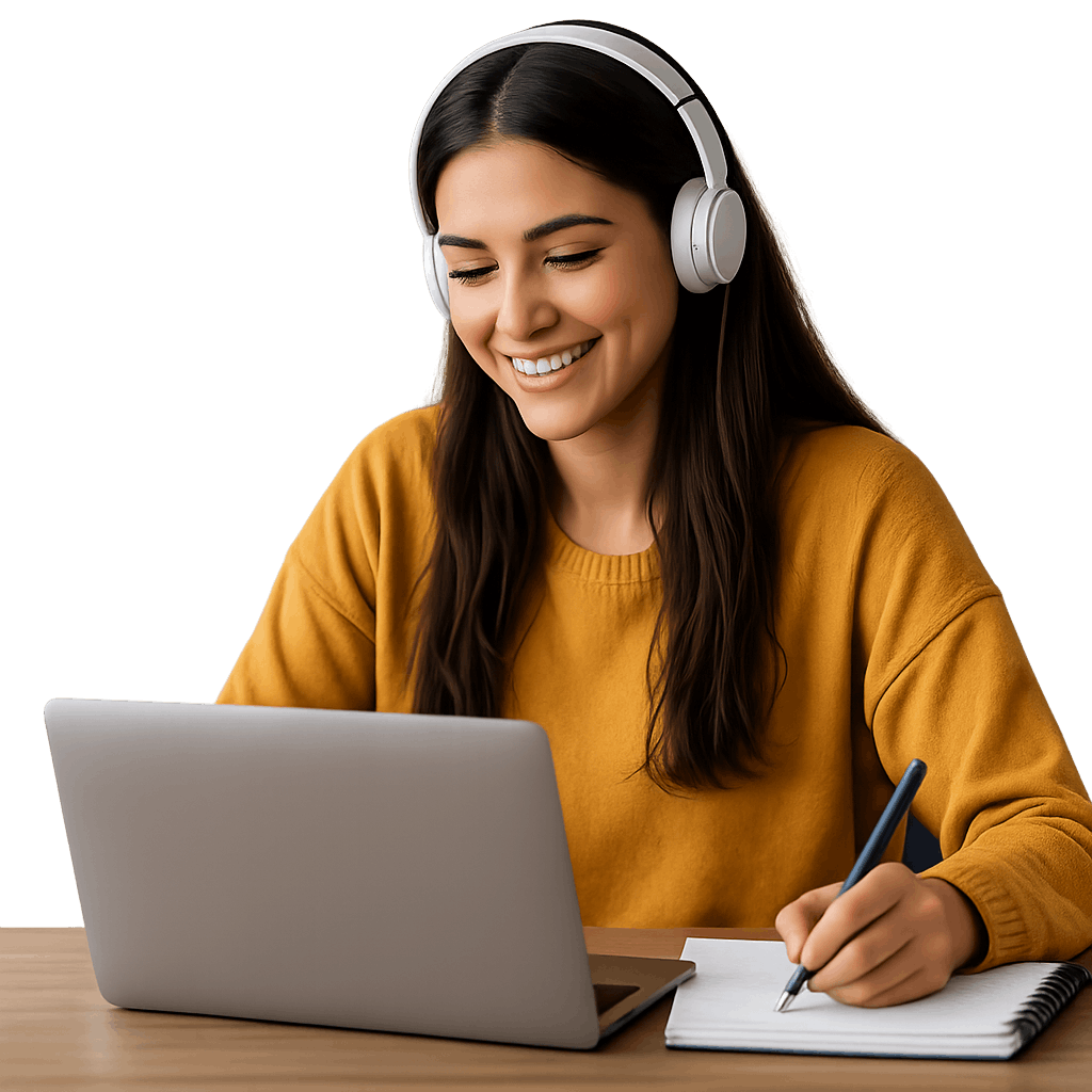 Estudiante en laptop
